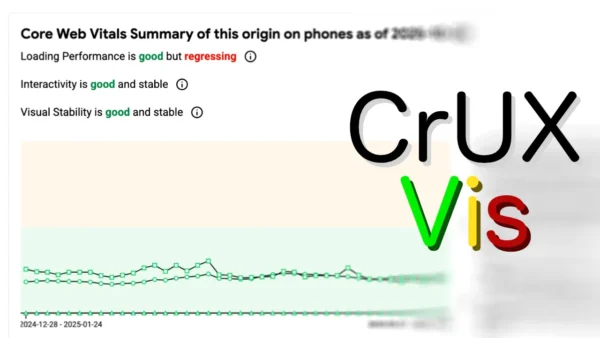 CrUX Vis のスクリーンショットと「CrUX Vis」の文字。